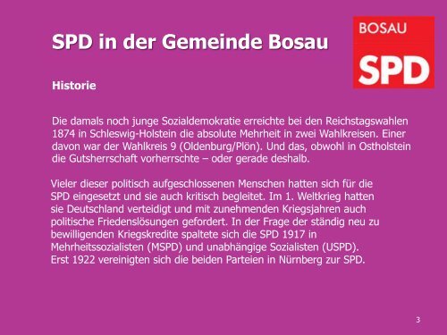 in der Gemeinde Bosau - SPD Bosau