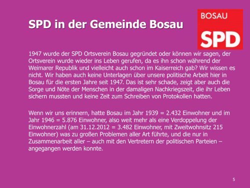 in der Gemeinde Bosau - SPD Bosau