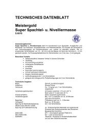 Technisches Merkblatt - MEISTERGOLD