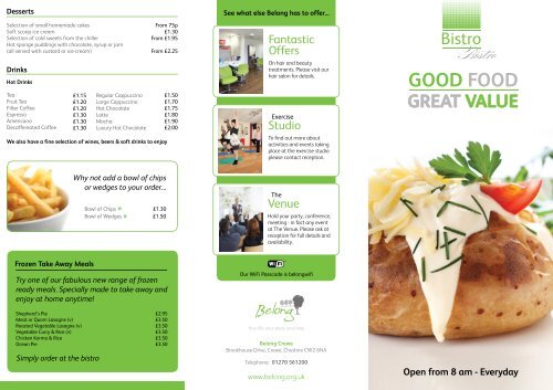 Bistro Menu - Belong Crewe