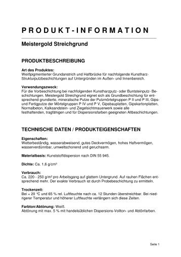 Technisches Merkblatt - Meistergold