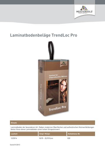 Laminatbodenbeläge TrendLoc pro - Meistergold