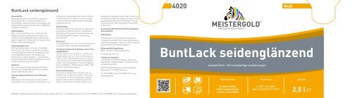 Buntlack seidenglänzend - Meistergold