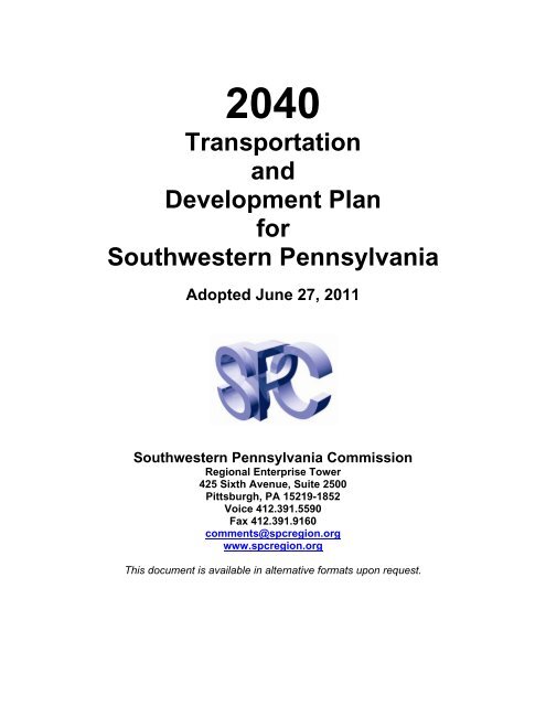 Download the entire 2040 Plan (PDF, 30.1 MB) - Southwestern ...