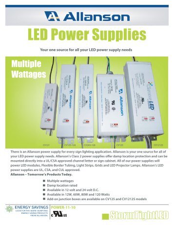 LED Power Supplies - Allanson LED