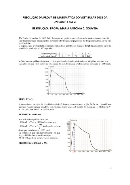 resoluÃ§Ã£o da prova de matemÃ¡tica do vestibular 2013 da unicamp ...