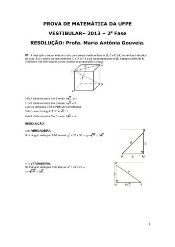 PROVA DE MATEMÃTICA DA UFPE VESTIBULARâ 2013 â 2a Fase ...