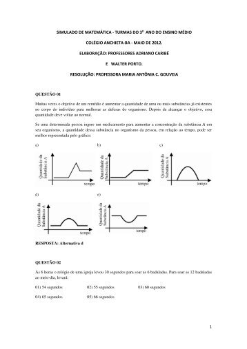 1 SIMULADO DE MATEMÃTICA - TURMAS DO ... - ColÃ©gio Anchieta