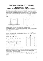PROVA DE MATEMÃTICA DA UNIFESP VESTIBULARâ 2011 ...