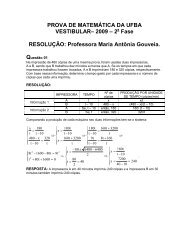 PROVA DE MATEMÃTICA DA UFBA VESTIBULARâ 2009 â 2 Fase ...