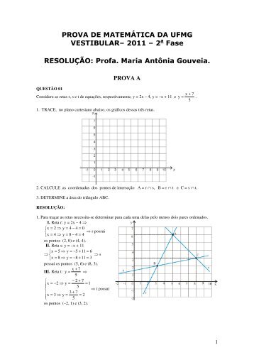 PROVA DE MATEMÃTICA DA UFMG VESTIBULARâ 2011 â 2 Fase ...