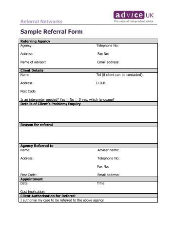 referral sheet sample