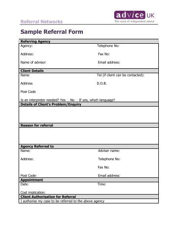 Sample Referral Form