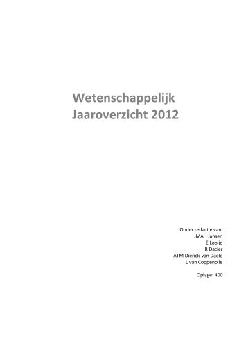 Wetenschappelijk jaaroverzicht 2012 - Catharina Ziekenhuis