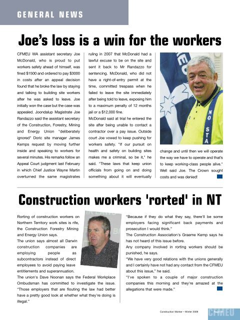 Winter Issue 2009 - cfmeu