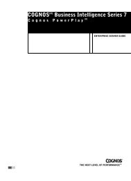 COGNOS Business Intelligence Series 7