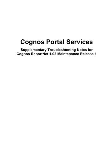 Cognos Portal Services