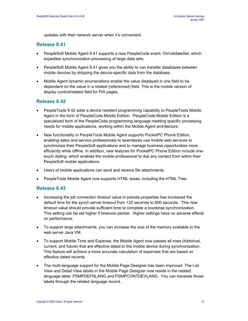 PeopleSoft Enterprise PeopleTools 8.4 to 8.49 Cumulative ... - Oracle