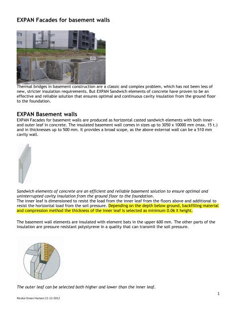 Expan Facades For Basement Walls Nicolaigreen Dk - Foundation Wall Insulation Requirements