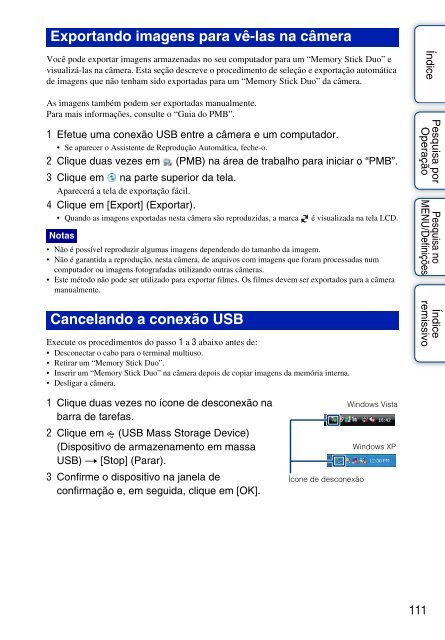 Manual da Cyber-shot - Componentes para CÃ¢meras Digitais?