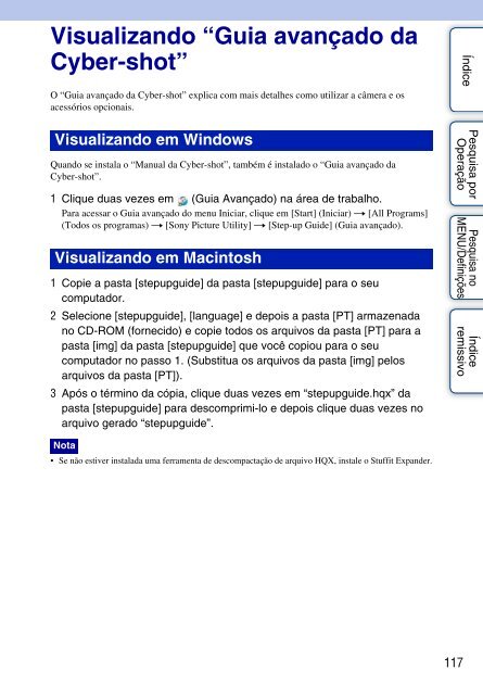 Manual da Cyber-shot - Componentes para CÃ¢meras Digitais?