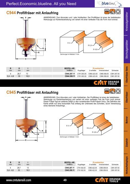 blueline CMT Hersteller PDF Katalog - Sägeblatt Shop