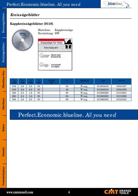 blueline CMT Hersteller PDF Katalog - Sägeblatt Shop