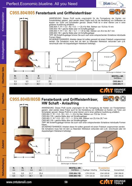 blueline CMT Hersteller PDF Katalog - Sägeblatt Shop