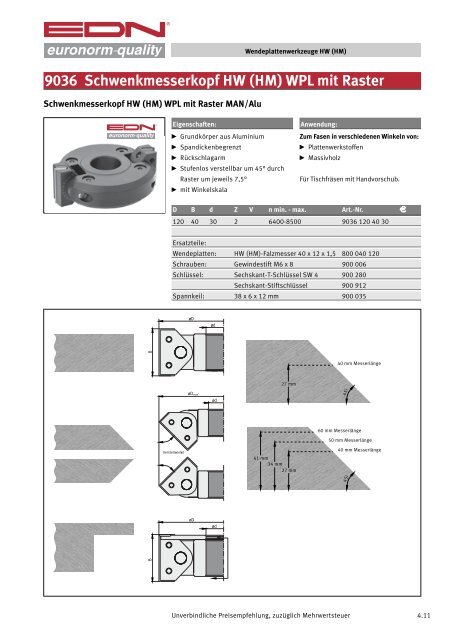 Katalog 45 Holzbearbeitungswerkzeuge ... - EDN-Neuhaus