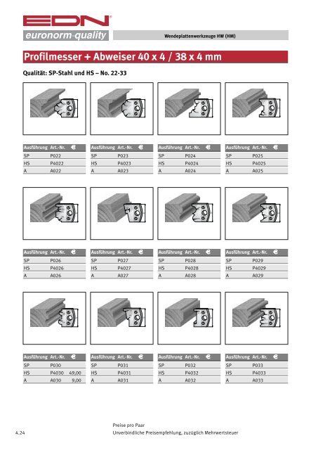 Katalog 45 Holzbearbeitungswerkzeuge ... - EDN-Neuhaus