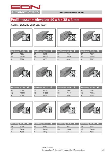 Katalog 45 Holzbearbeitungswerkzeuge ... - EDN-Neuhaus