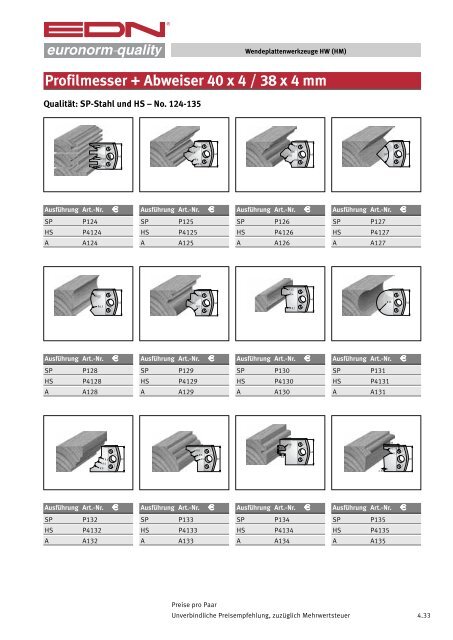 Katalog 45 Holzbearbeitungswerkzeuge ... - EDN-Neuhaus