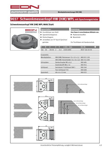 Katalog 45 Holzbearbeitungswerkzeuge ... - EDN-Neuhaus