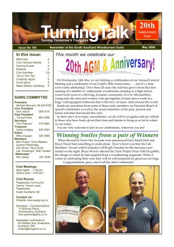 sawg news 0805 - South Auckland Woodturners' Guild