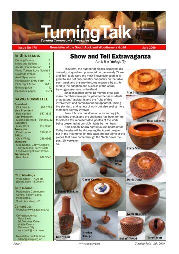 July - South Auckland Woodturners' Guild