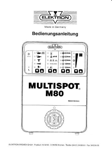 MULTISPOT M80 / Bedienungsanleitung - ELEKTRON Bremen