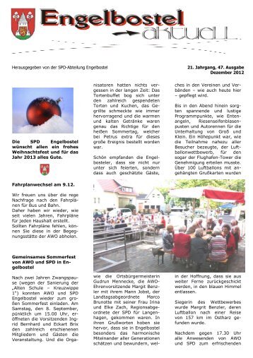 Ausgabe Engelbostel aktuell Dezember 2012 - SPD-Langenhagen