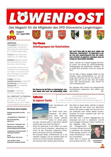 LÃ¶wenpost Ausgabe 6.pub - SPD-Langenhagen