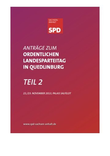 Antragsbuch Teil 2 - SPD-Landesverband Sachsen-Anhalt
