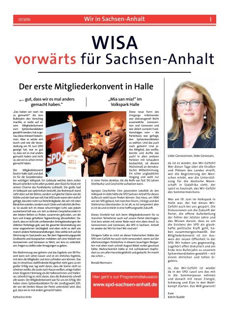 vorwÃ¤rts fÃ¼r Sachsen-Anhalt - SPD-Landesverband Sachsen-Anhalt