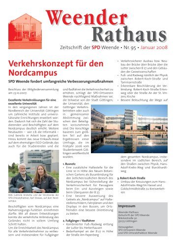 Verkehrskonzept fÃ¼r den Nordcampus - SPD-Ortsverein Weende