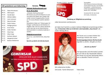 Termine Wir gratulieren zum Geburtstag - SPD-Ortsverein Dortmund ...