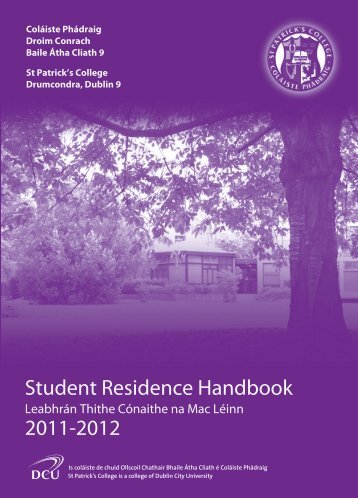 Student Residence Handbook - St. Patrick's College - DCU