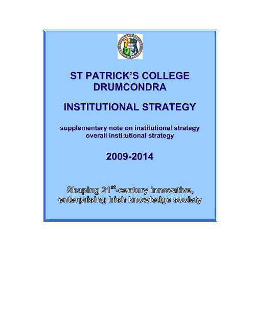 Institutional Strategy - St. Patrick's College - DCU