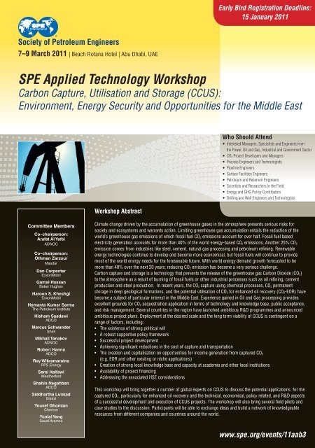 SPE Applied Technology Workshop - Society of Petroleum Engineers
