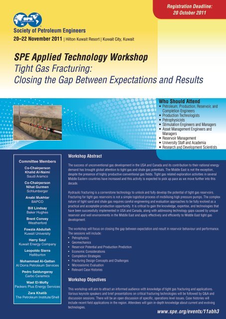 Workshop Brochure - Society of Petroleum Engineers