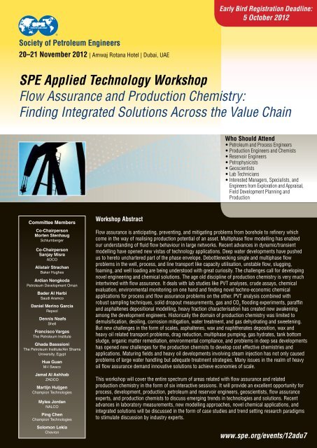 Workshop Brochure - Society of Petroleum Engineers