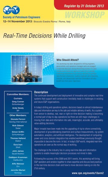 Workshop Brochure - Society of Petroleum Engineers