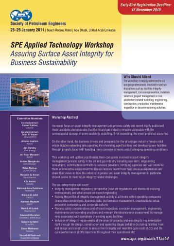 Workshop brochure - Society of Petroleum Engineers