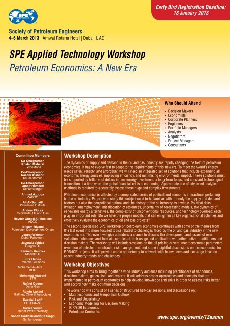 Workshop Brochure - Society of Petroleum Engineers